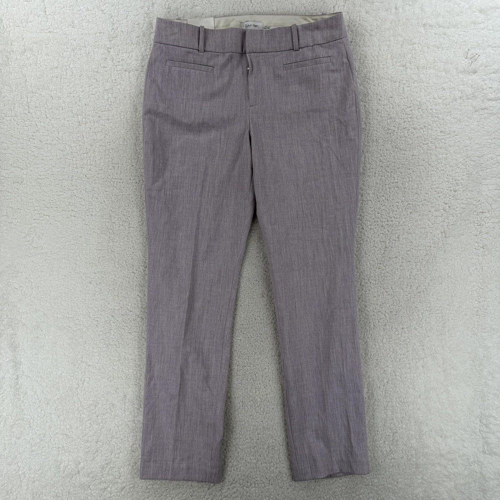 Calvin Klein Modern Essential Dress Pants‎ Womens 10 Purple Slim Leg Stretch